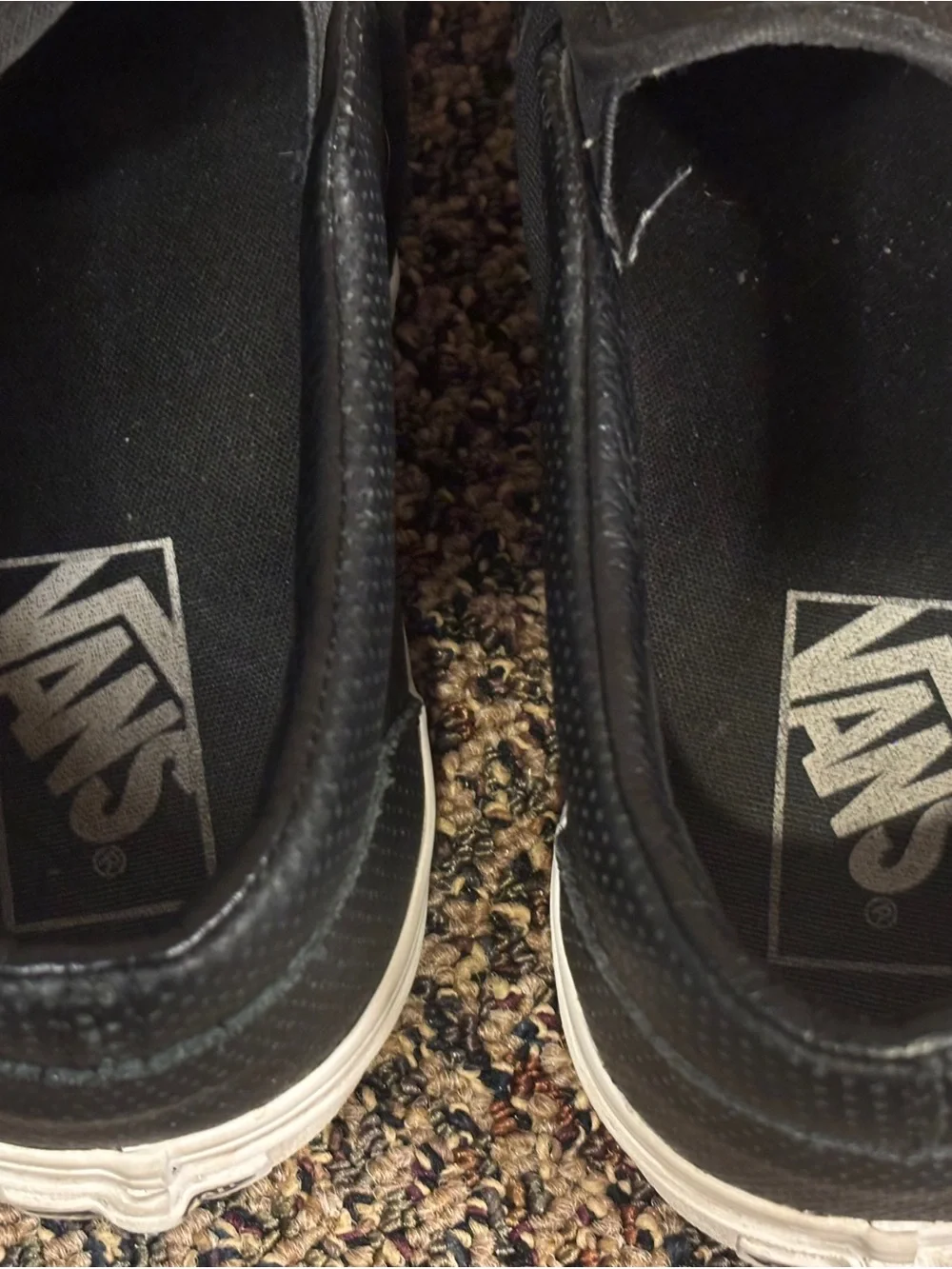 Vans Black Slip-On Perforated Leather Loafers